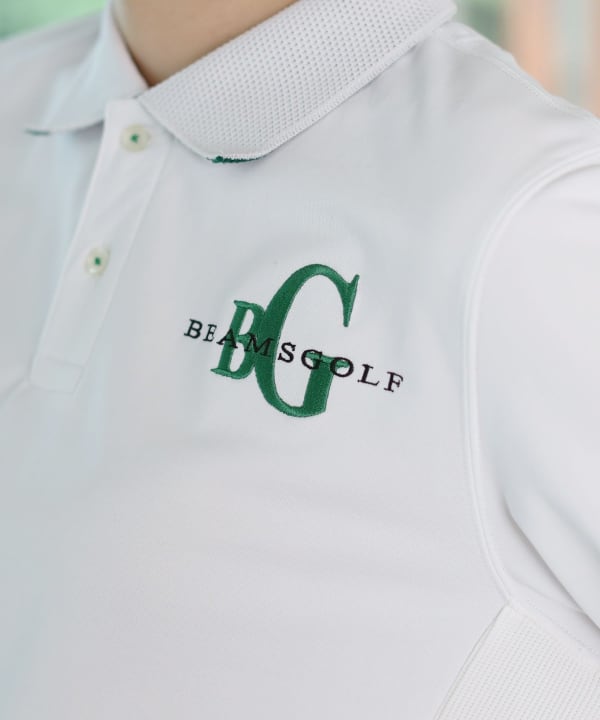 襟裏ジャカード プルオーバー ホワイト L BEAMS GOLF 長袖ポロシャツ BEAMS GOLF（ビームス ゴルフ）〈WOMEN〉ORANGE LABEL / 襟裏