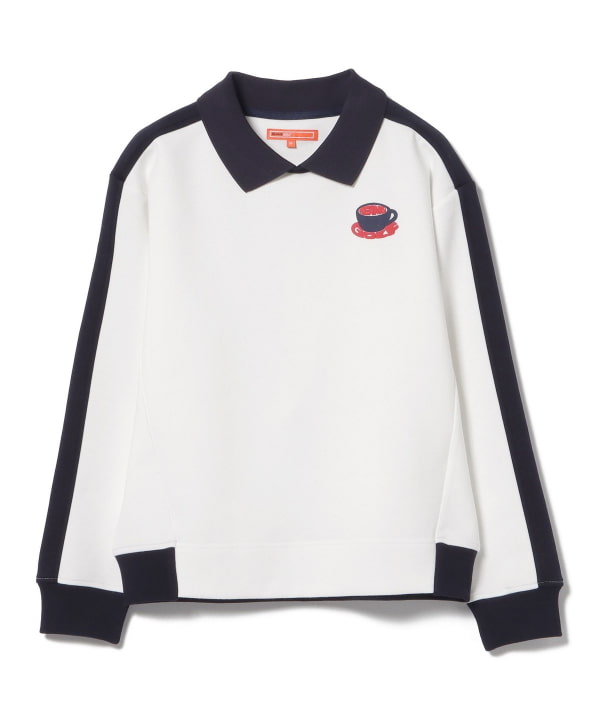 ビームスゴルフ　プルオーバー　ホワイト　Ｓサイズ BEAMS GOLF（ビームス ゴルフ）PURPLE LABEL / ジャカード