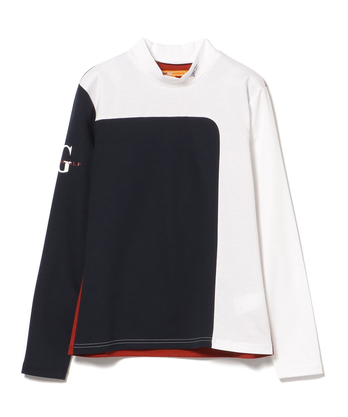 ORANGE LABEL / カラーブロック モックネックシャツ Tシャツ・カットソー WOMEN NAVY S ORANGE LABEL / カラーブロック モックネックシャツ Tシャツ・カットソー WOMEN NAVY S