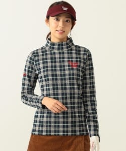 BEAMS GOLF ORANGE LABEL / チェック　モックタートルネック シャツ