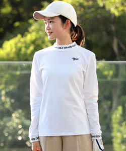 BEAMS GOLF ORANGE LABEL / ロゴ リブ ロングスリーブ モックタートルネックシャツ