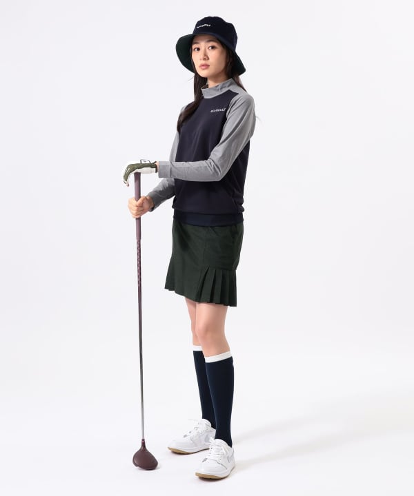 ORANGE LABEL / 切替 ストレッチ モックネック ロングスリーブシャツ Model：H170 B74 W60 H86　Size：M