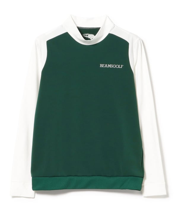 ORANGE LABEL / 切替 ストレッチ モックネック ロングスリーブシャツ