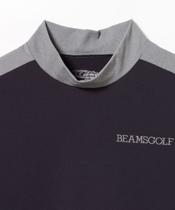 ORANGE LABEL / 切替 ストレッチ モックネック ロングスリーブシャツ