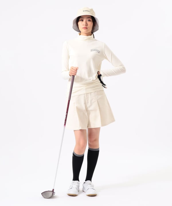 ORANGE LABEL / アーチロゴ ストレッチ モックネク シャツ Model：H170 B74 W60 H86　Size：M