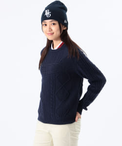 〈WOMEN〉ORANGE LABEL / 地球ロゴ ジャカードニット