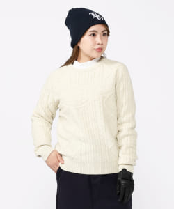 〈WOMEN〉ORANGE LABEL / 地球ロゴ ジャカードニット