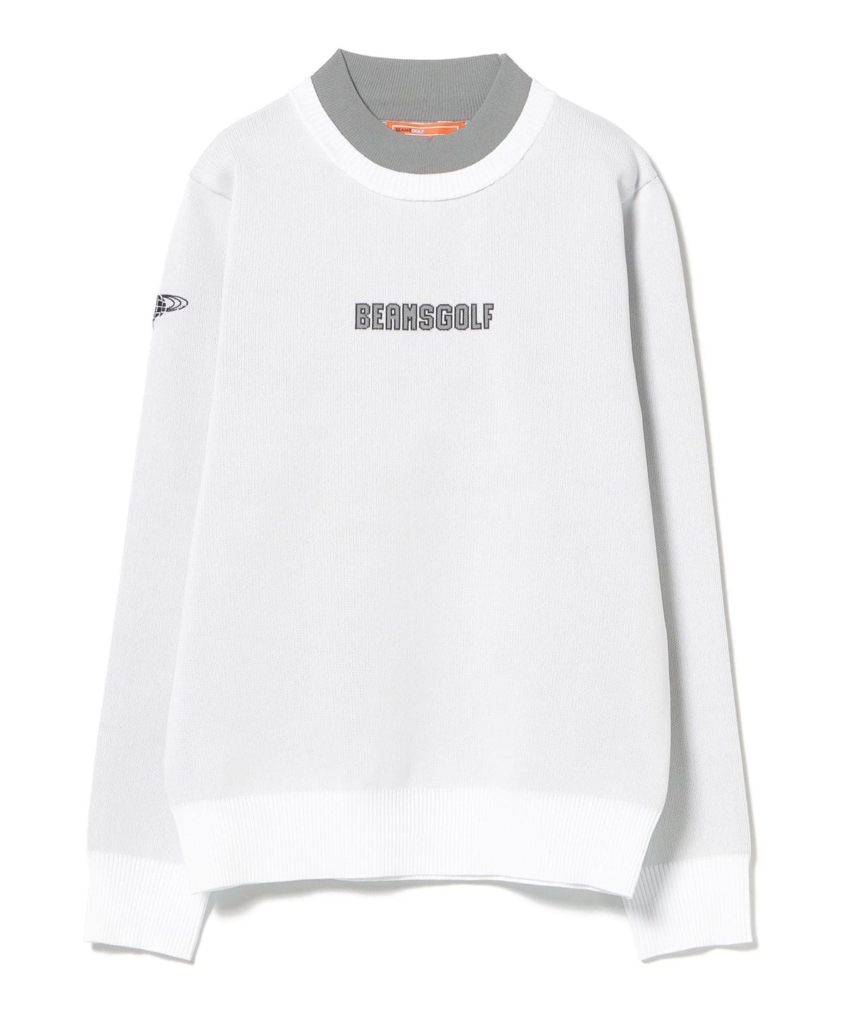 BEAMS GOLF☆2024バイカラーワイドリブモックネックニットS黄茶 BEAMS GOLF☆2024バイカラーワイドリブモックネックニットS黄茶