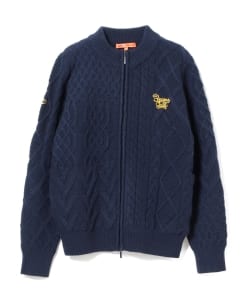 BEAMS GOLF ORANGE LABEL / パッチワーク風 ニット ブルゾン