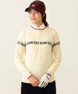 BEAMS GOLF ORANGE LABEL / ロゴ ライン ニット