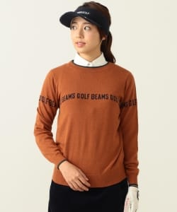 BEAMS GOLF ORANGE LABEL / ロゴ ライン ニット