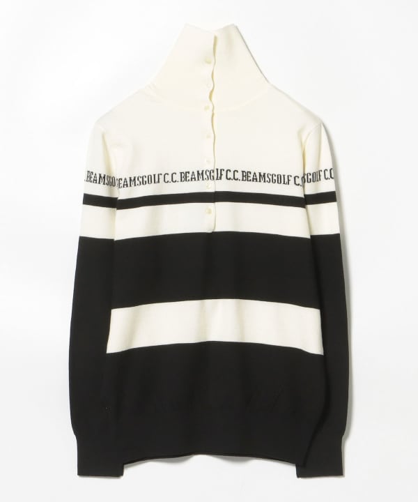 新品未使用BEAMS GOLF / BORDER ニットプルオーバーXL BEAMS GOLF（ビームス ゴルフ）ORANGE LABEL / 2WAY ボーダー ニット