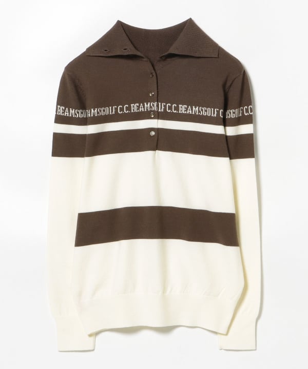 新品未使用BEAMS GOLF / BORDER ニットプルオーバーXL BEAMS GOLF（ビームス ゴルフ）ORANGE LABEL / 2WAY ボーダー ニット