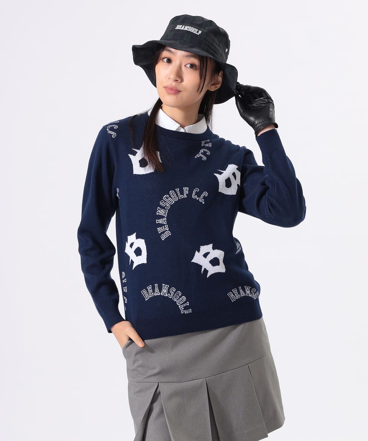 ORANGE LABEL / ロゴ総柄 プルオーバーニット トップス WOMEN NAVY L ORANGE LABEL / ロゴ総柄 プルオーバーニット トップス WOMEN NAVY L