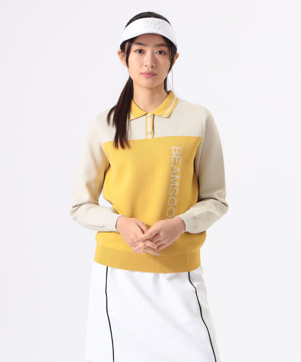 23区GOLF ゴルフ リバーシブル ニット イエロー系 L 冬 23区GOLF ゴルフ リバーシブル ニット イエロー系 L 冬