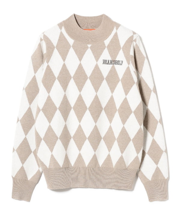 ビームスゴルフ オレンジレーベル◆ウール100% ニット◆アーガイル柄 Lサイズ BEAMS GOLF（ビームス ゴルフ）〈WOMEN〉 ORANGE LABEL