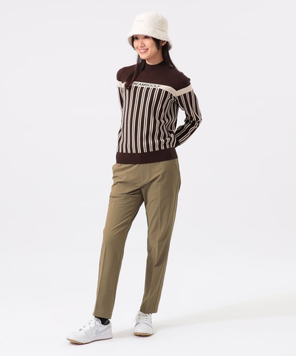 BEAMS GOLF ビームスゴルフ レディース ニット カーディガン L BEAMS GOLF（ビームス ゴルフ）ORANGE LABEL / ストライプ