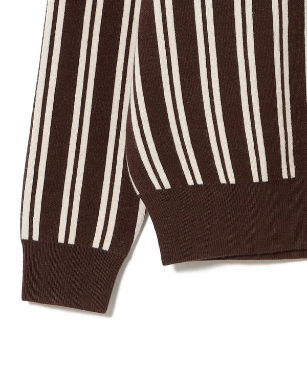 BEAMS GOLF ビームスゴルフ レディース ニット カーディガン L BEAMS GOLF（ビームス ゴルフ）ORANGE LABEL / ストライプ