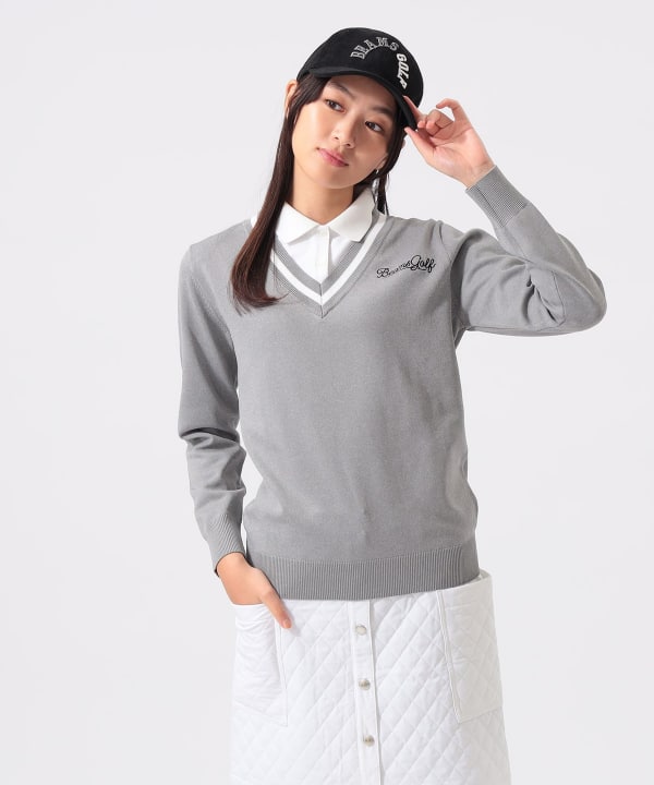 新品❤️ Beams Golf レディースセーター グレー BEAMS GOLF（ビームス ゴルフ）ORANGE LABEL / レイヤード風 ニット