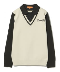 ORANGE LABEL / レイヤード風 ニットポロシャツ