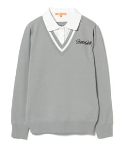 ORANGE LABEL / レイヤード風 ニットポロシャツ