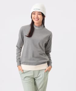 ORANGE LABEL / 襟ロゴ バイカラー エアシャット ニット