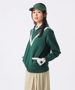 ORANGE LABEL / ハーフジップ Vライン ニット