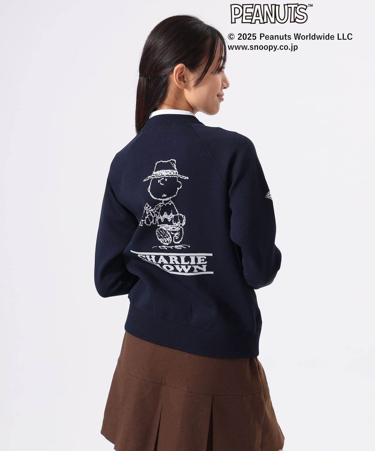 〈WOMEN〉PEANUTS チャーリー・ブラウン プルオーバーニット. トップス WOMEN NAVY M 〈WOMEN〉PEANUTS チャーリー・ブラウン プルオーバーニット. トップス WOMEN NAVY M