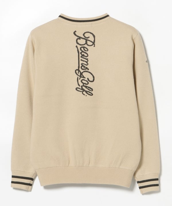 ビームスゴルフ　風よけセーター　ベージュ BEAMS GOLF（ビームス ゴルフ）ORANGE LABEL / エアシャット 縦ロゴ