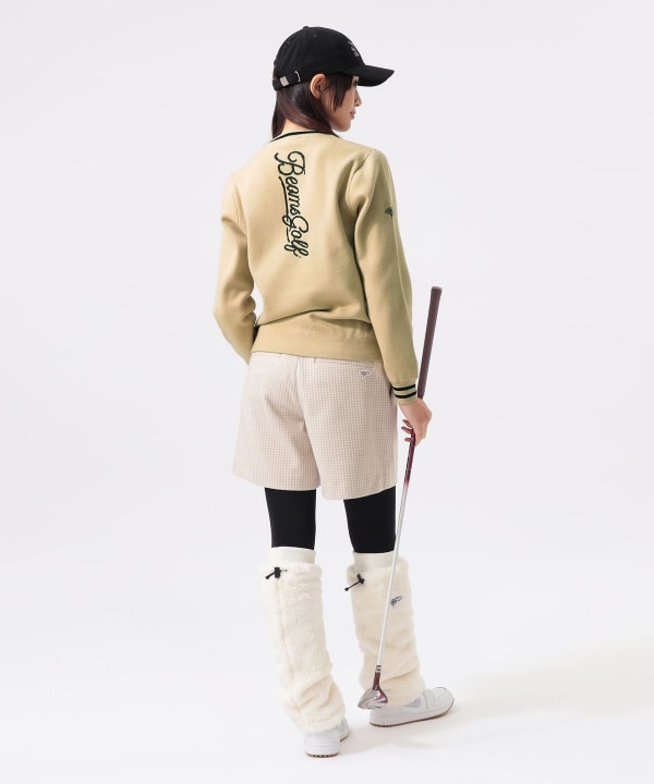 ビームスゴルフ　風よけセーター　ベージュ BEAMS GOLF（ビームス ゴルフ）ORANGE LABEL / エアシャット 縦ロゴ