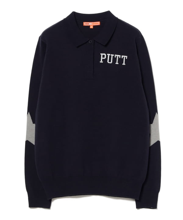 ORANGE标/PUTT 标志翻领针织套头衫