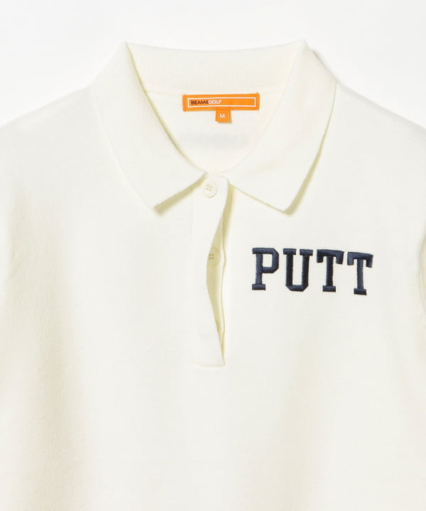 ORANGE LABEL / PUTT ロゴ 襟付き ニット プルオーバー．