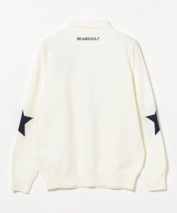 ORANGE LABEL / PUTT ロゴ 襟付き ニット プルオーバー．