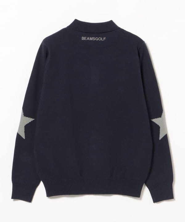 ORANGE LABEL / PUTT ロゴ 襟付き ニット プルオーバー．