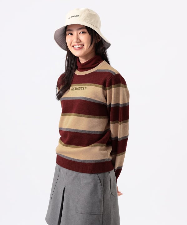 〈WOMEN〉ORANGE LABEL / ボーダー プルオーバー ニット Model：H170 B74 W60 H86　Size：M