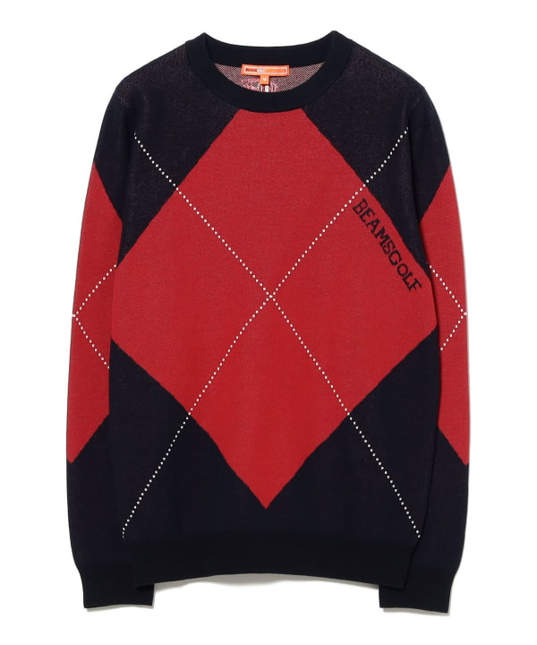 ORANGE LABEL / ビッグ アーガイル コットン ニット プルオーバー