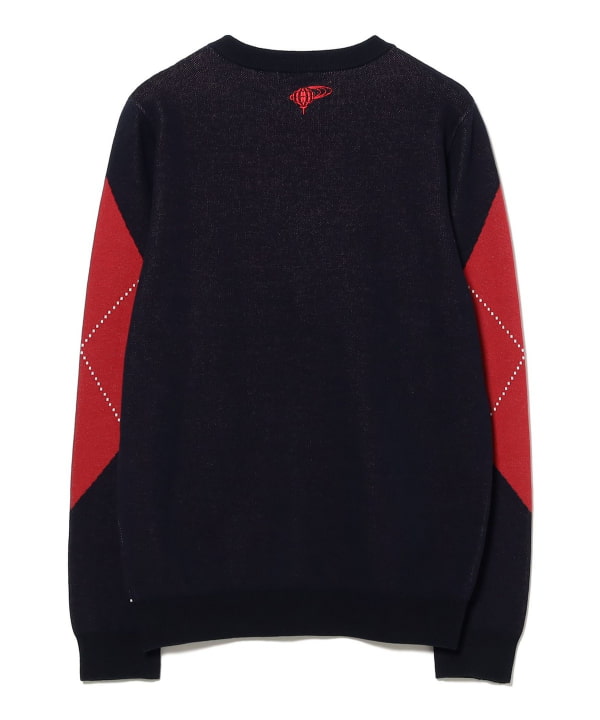 ORANGE LABEL / ビッグ アーガイル コットン ニット プルオーバー