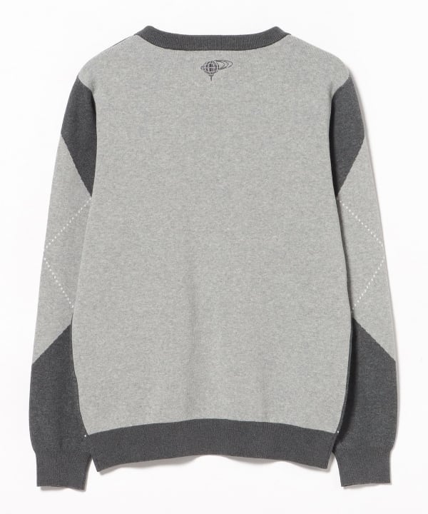 ORANGE LABEL / ビッグ アーガイル コットン ニット プルオーバー