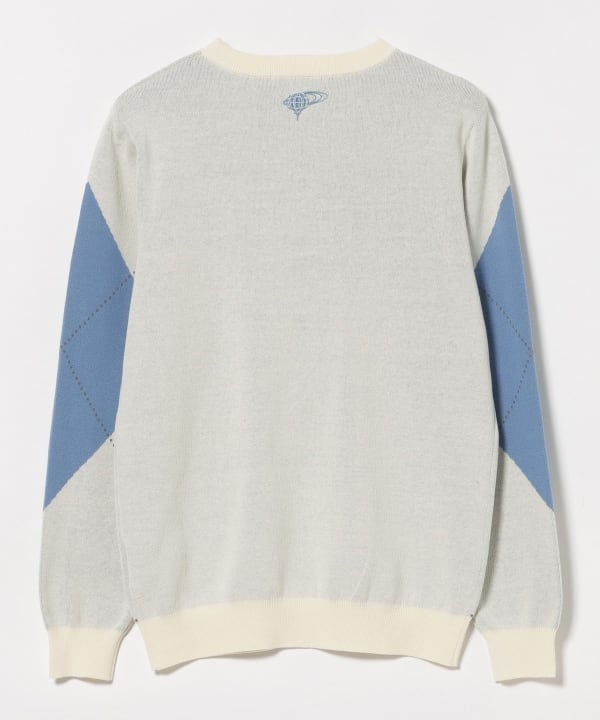 ORANGE LABEL / ビッグ アーガイル コットン ニット プルオーバー