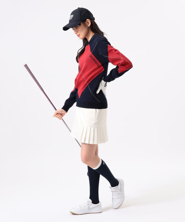 ORANGE LABEL / ビッグ アーガイル コットン ニット プルオーバー Model：H170 B74 W60 H86　Size：M