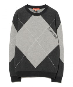 ORANGE LABEL / ビッグ アーガイル コットン ニット プルオーバー