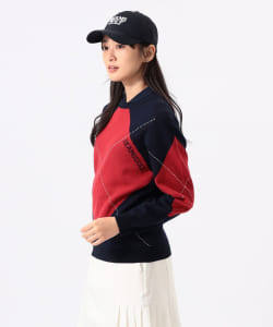 ORANGE LABEL / ビッグ アーガイル コットン ニット プルオーバー