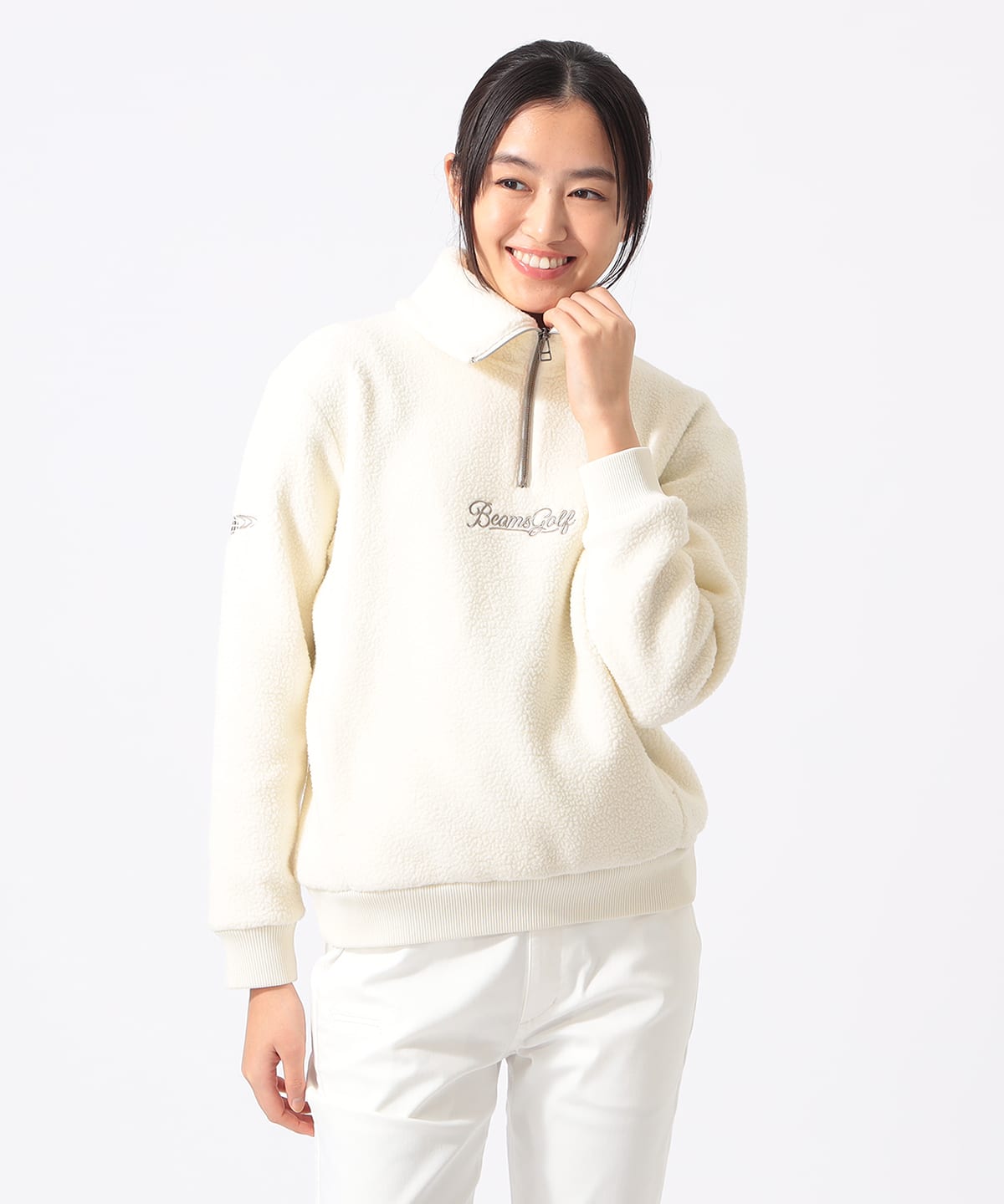 BEAMS GOLF（ビームス ゴルフ）ORANGE LABEL / ボア ハーフジップ プル