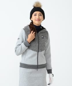 BEAMS GOLF ORANGE LABEL / ニット×ボア パーカ