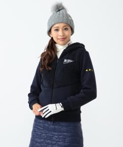 BEAMS GOLF ORANGE LABEL / ニット×ボア パーカ