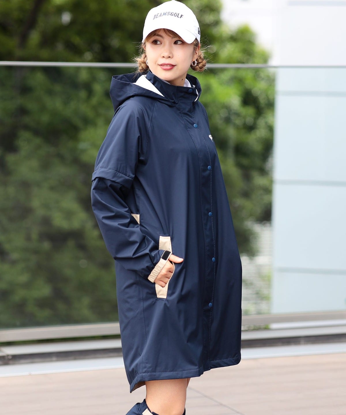 極美　ビームスゴルフ　2WAY レインコート ワンピース　キャップ　フットカバー BEAMS GOLF（ビームス ゴルフ）〈WOMEN〉ORANGE LABEL / 2WAY レイン