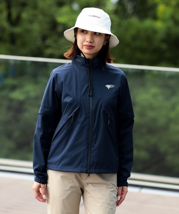〈WOMEN〉 ORANGE LABEL / 2WAY 撥水レインブルゾン． Model：H166cm Size：M