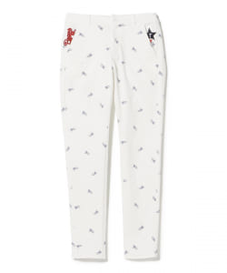 〈WOMEN〉BEAMS GOLF ORANGE LABEL / 地球ロゴ プリント ツアーパンツ