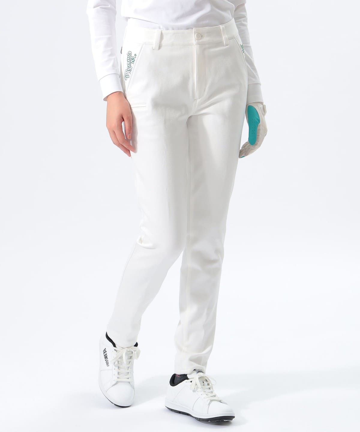BEAMS GOLF ORANGE LABEL ロゴ ジップ ストレッチパンツ(ロング