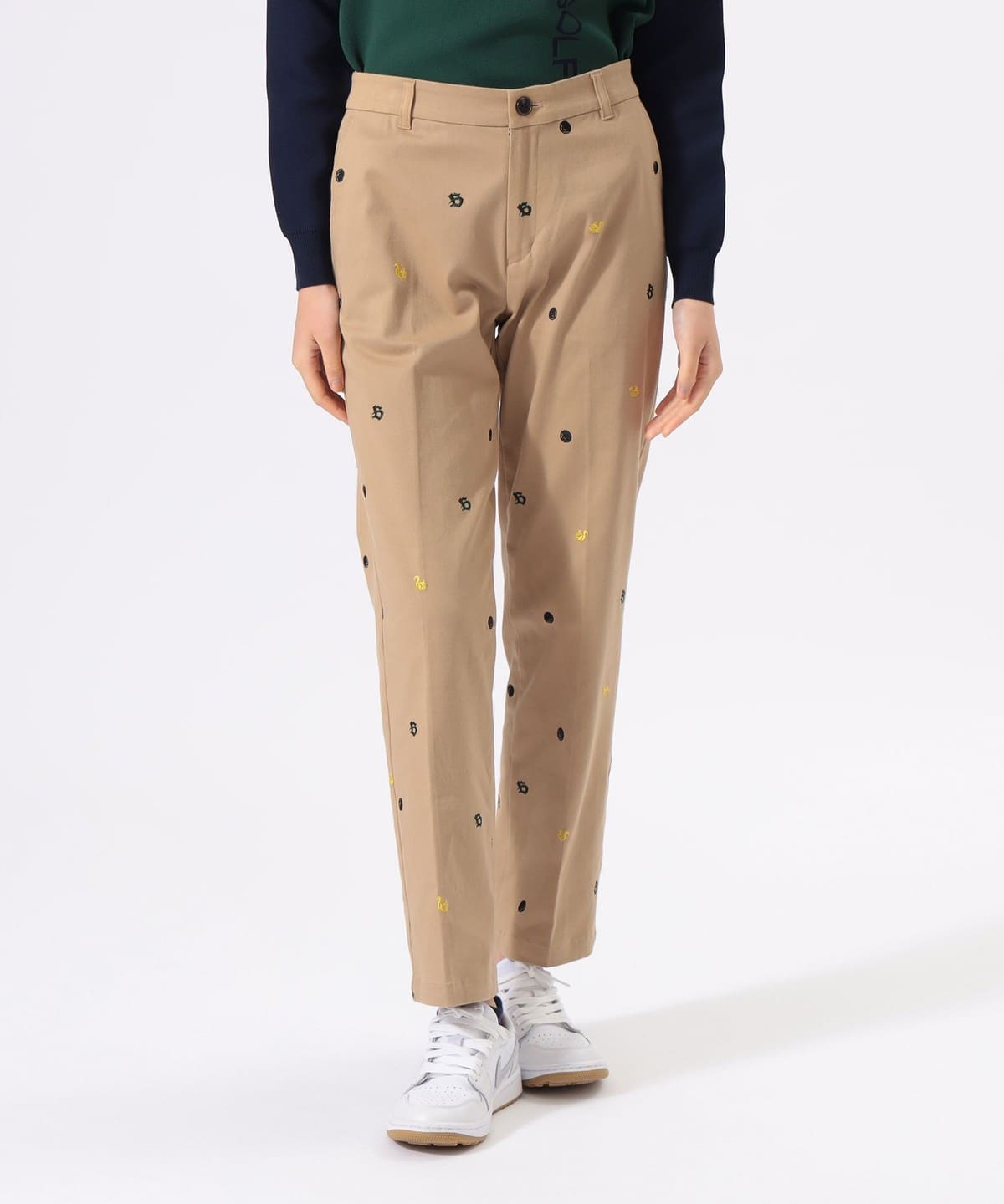 〈WOMEN〉ORANGE LABEL / エンブロイダリー刺繍 ロゴ総柄 パンツ. パンツ WOMEN BEIGE L 〈WOMEN〉ORANGE LABEL / エンブロイダリー刺繍 ロゴ総柄 パンツ. パンツ WOMEN BEIGE L